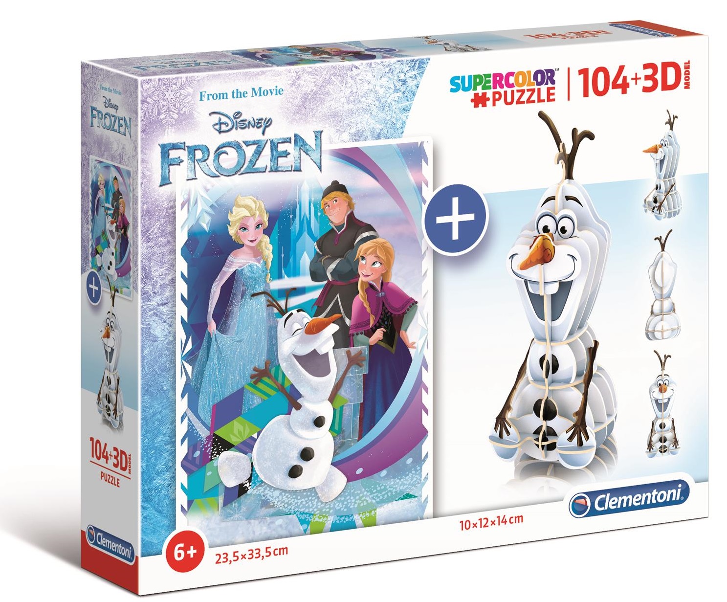 Пъзел Clementoni от 104 части и 3D модел - Замръзналото Кралство