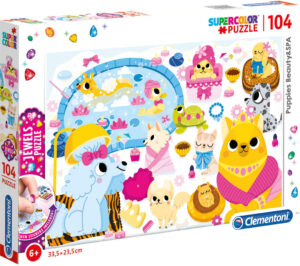 Пъзел Clementoni от 104 части с камъчета - Салон за красота за кучета