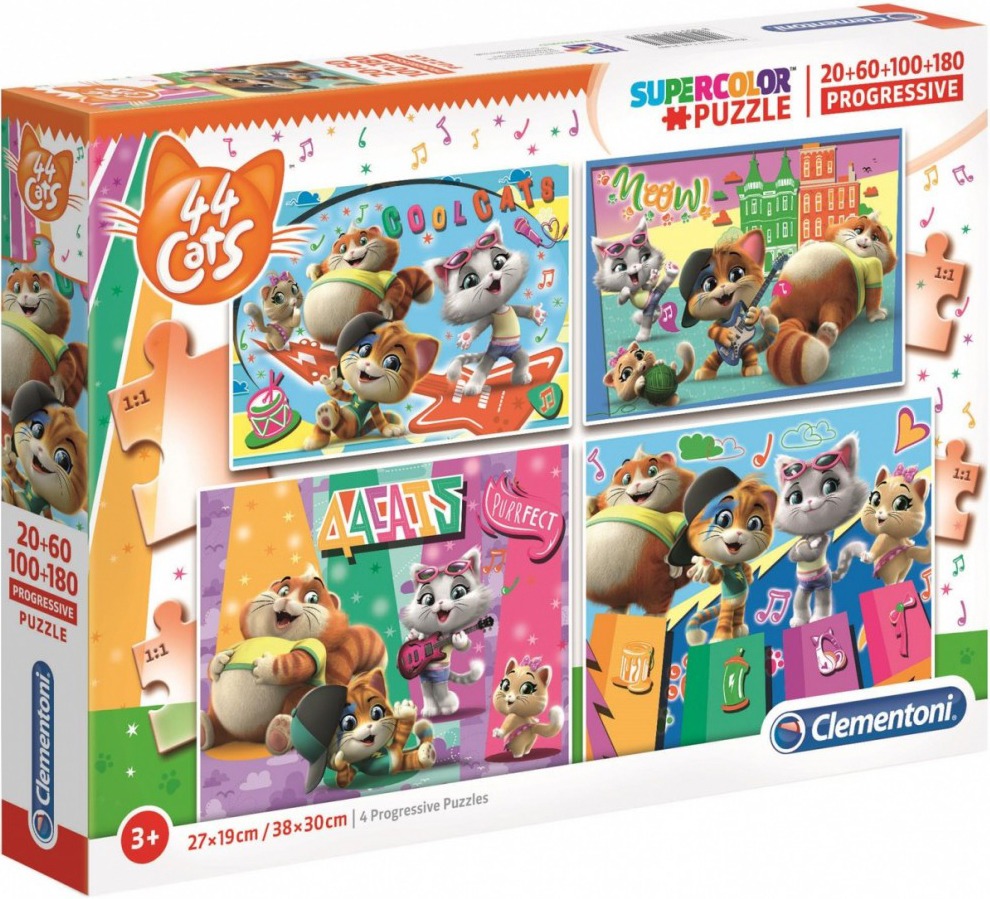 Пъзел Clementoni 4 в 1 - 44 Котки