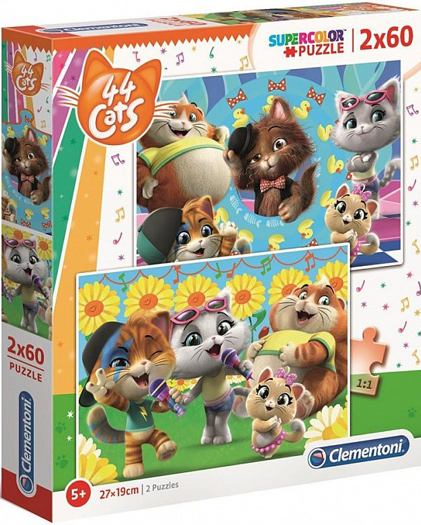 Пъзел Clementoni от 2 x 60 части - 44 Котки
