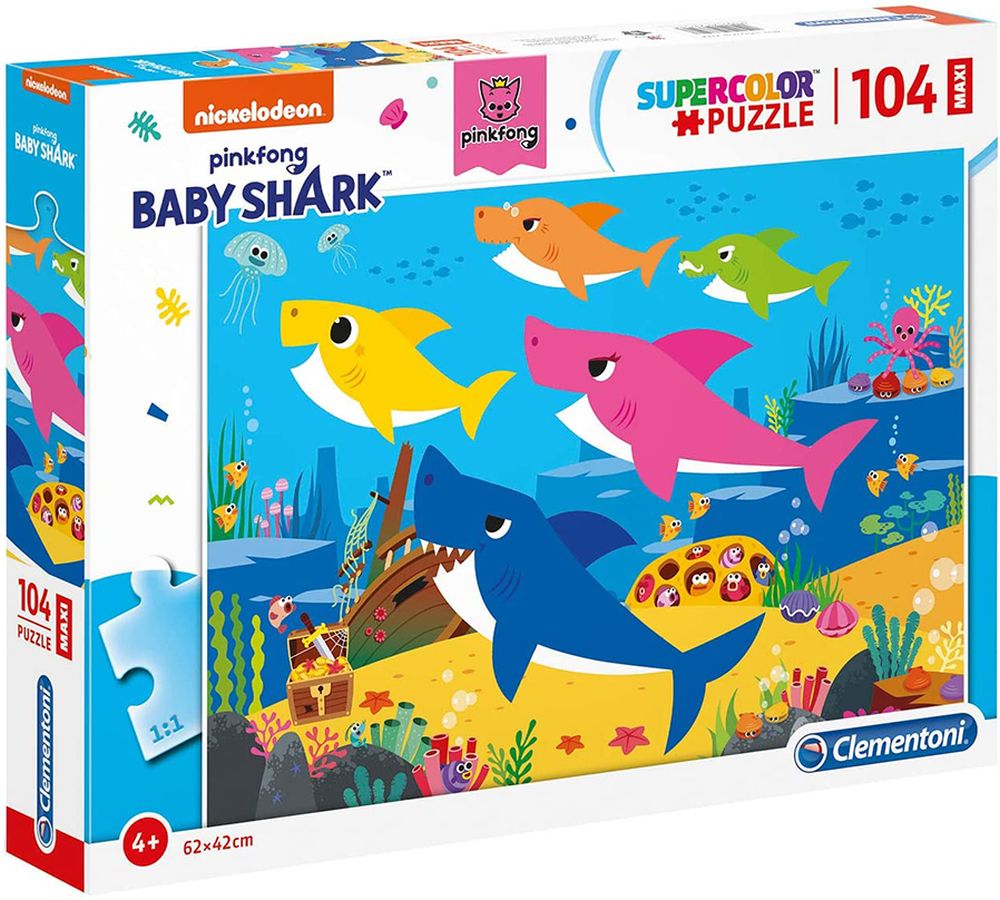 Пъзел Clementoni от 104 макси части - Baby Shark