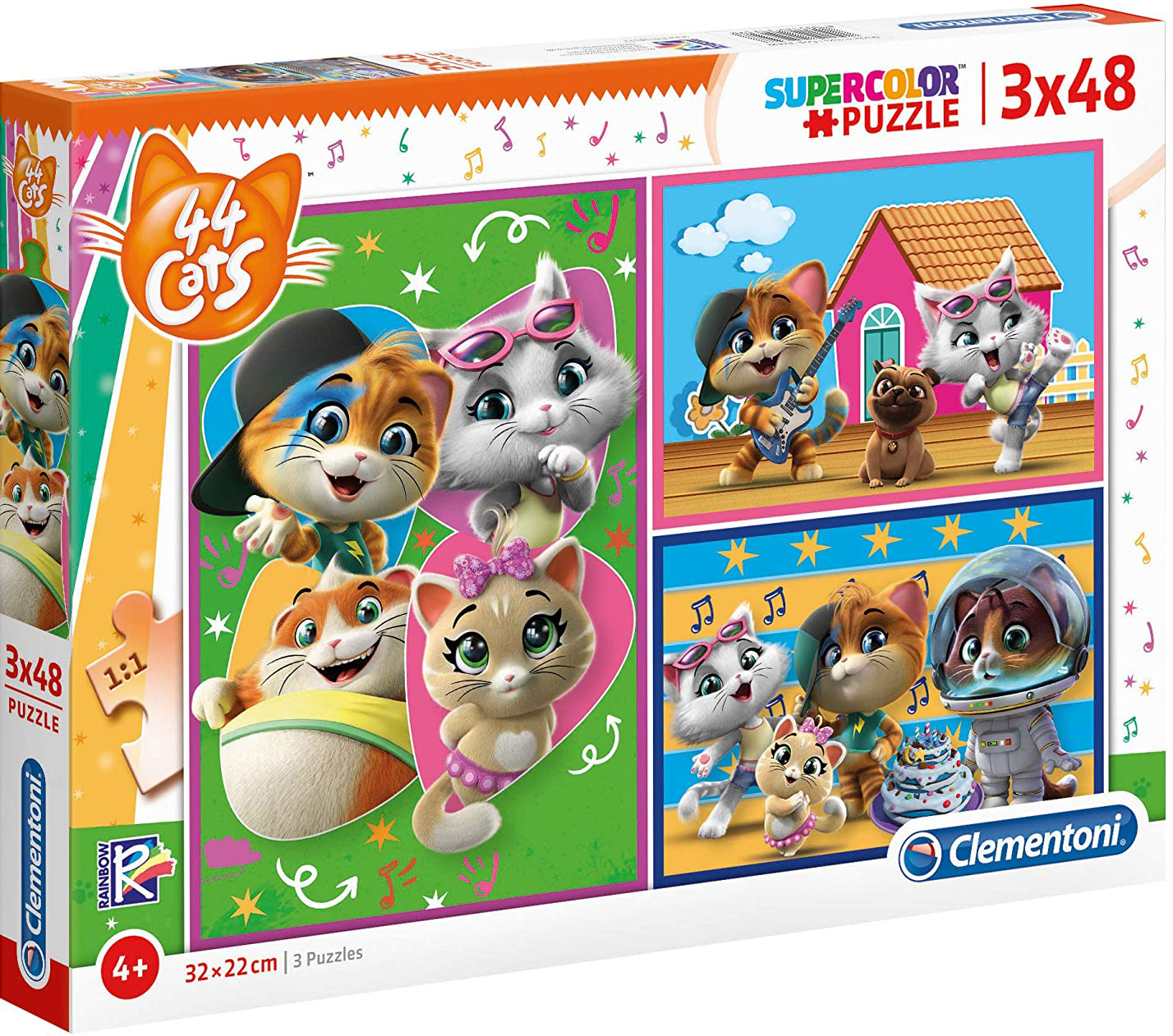 Пъзел Clementoni от 3 x 48 части - 44 Котки