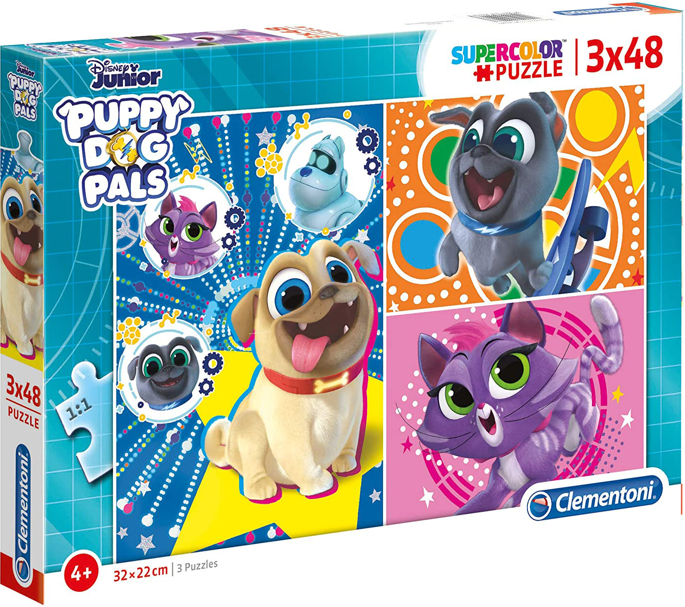 Пъзел Clementoni от 3 x 48 части - Puppy Dog Pals