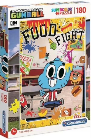 Пъзел Clementoni от 180 части - Бой с храна, Gumball