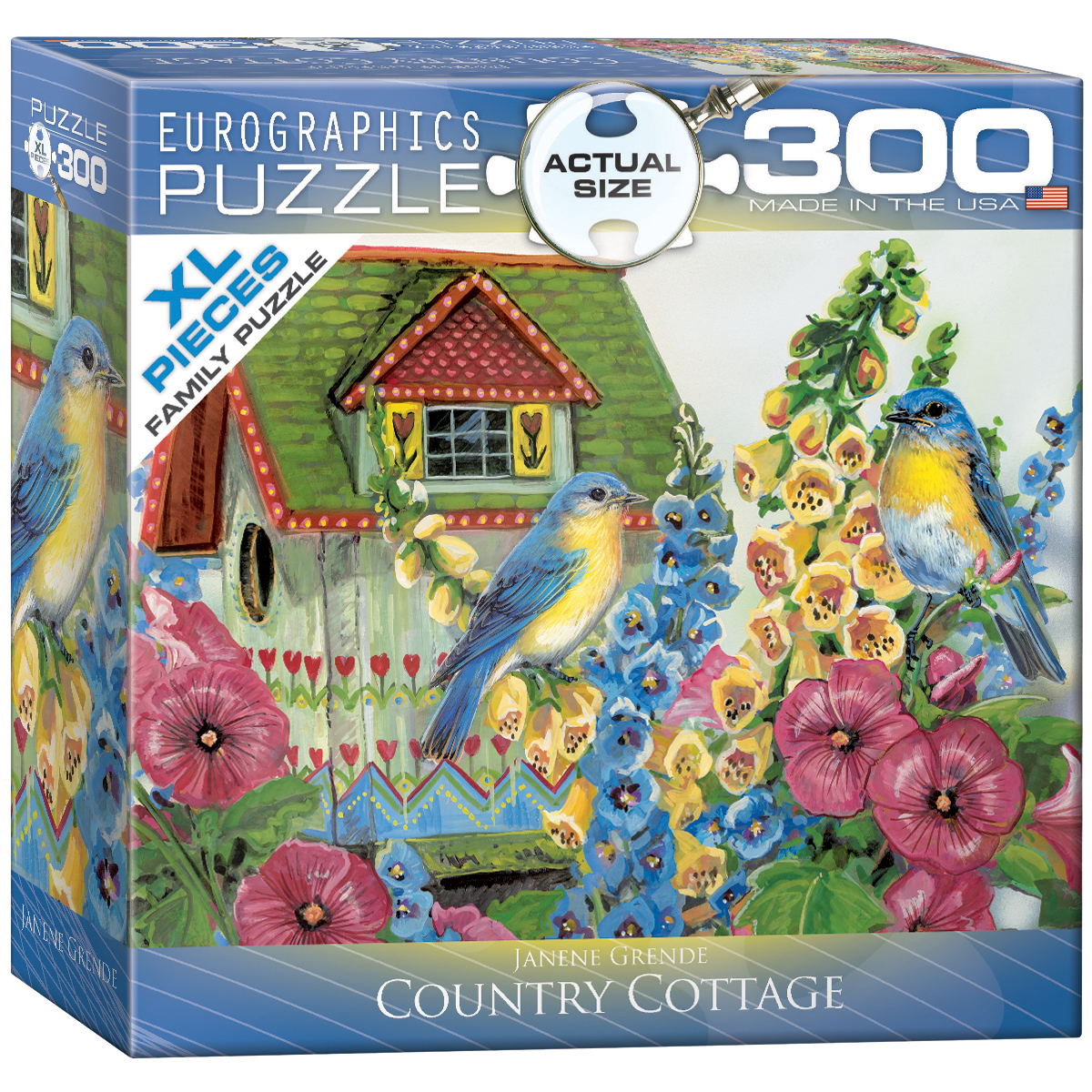 Пъзел Eurographics от 300 XL части – Многоцветна къща за птици, Жанин Гринде