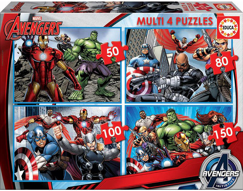 Пъзел Educa 4 в 1 - Отмъстителите