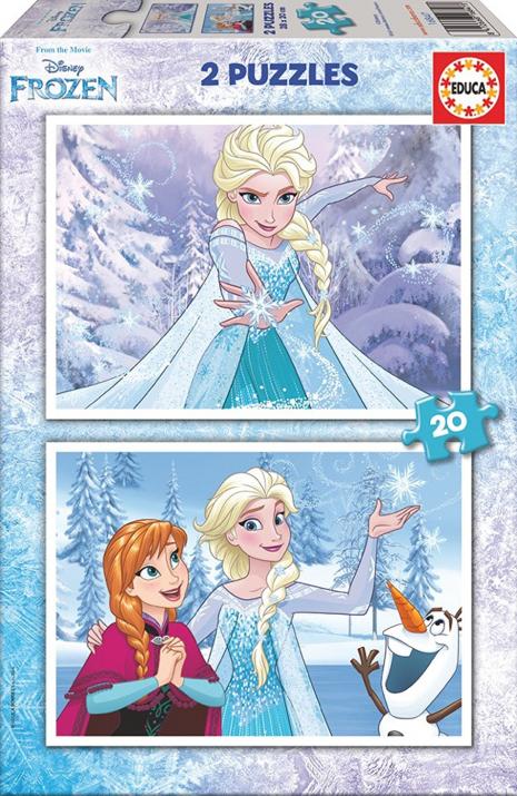 Пъзел Educa от 2 x 20 части - Магията на Елза, Замръзналото кралство
