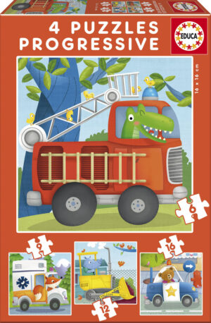 Пъзел Educa 4 в 1 - Спасителен отряд
