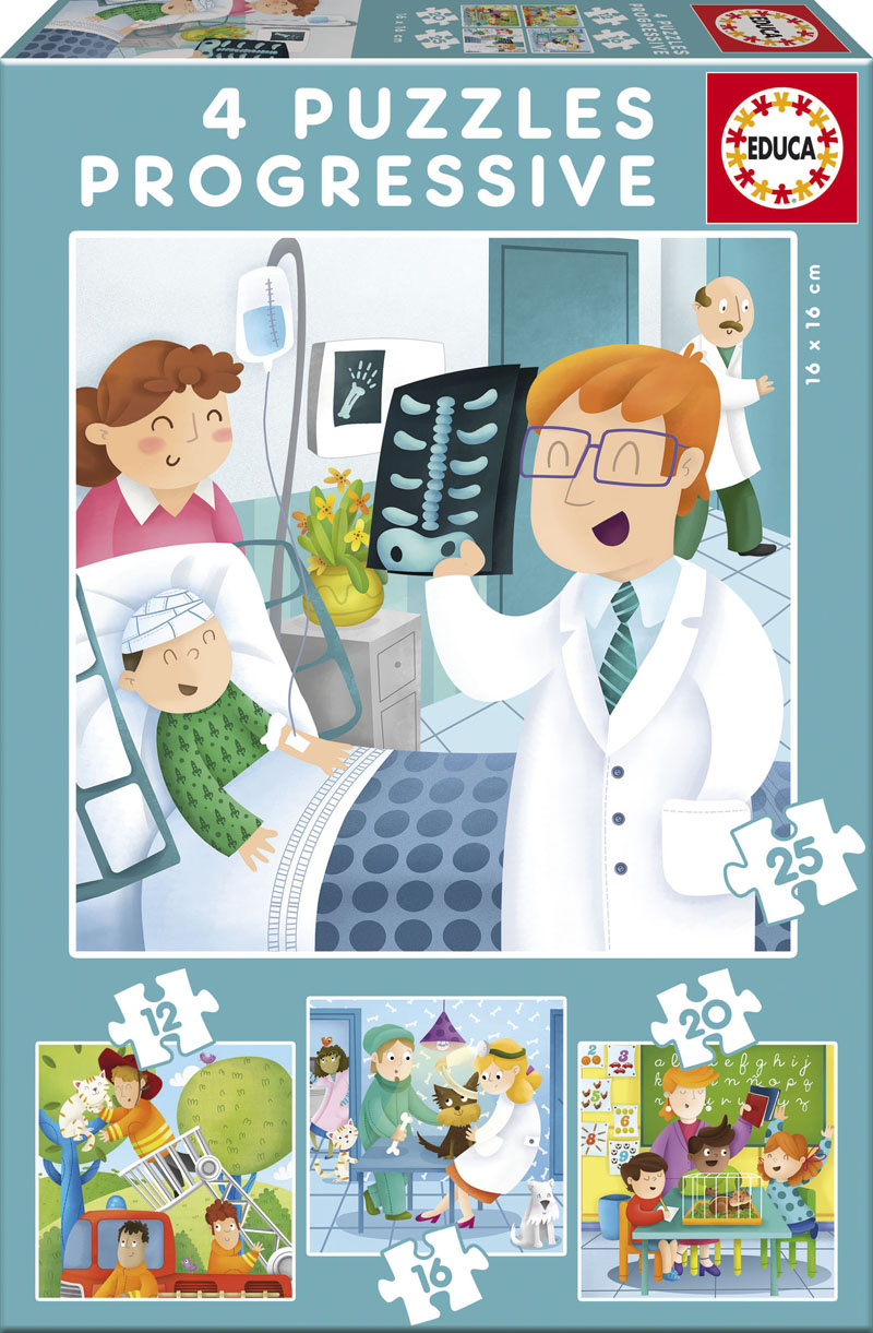 Пъзел Educa 4 в 1 - Когато порасна, искам да бъда