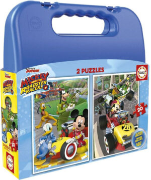 Пъзел в куфарче Educa от 2 x 20 части - Мики и приятели