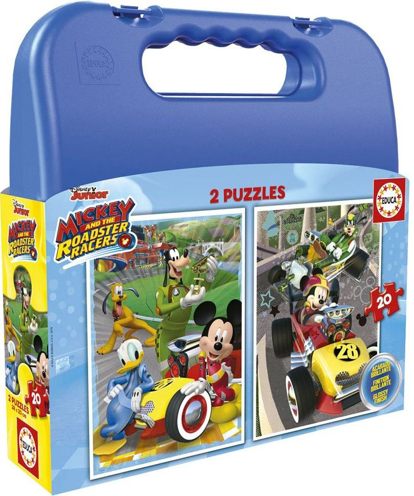 Пъзел в куфарче Educa от 2 x 20 части - Мики и приятели