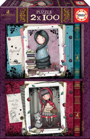 Пъзел Educa Gorjuss от 2 x 100 части - Рапунцел и Червената шапчица