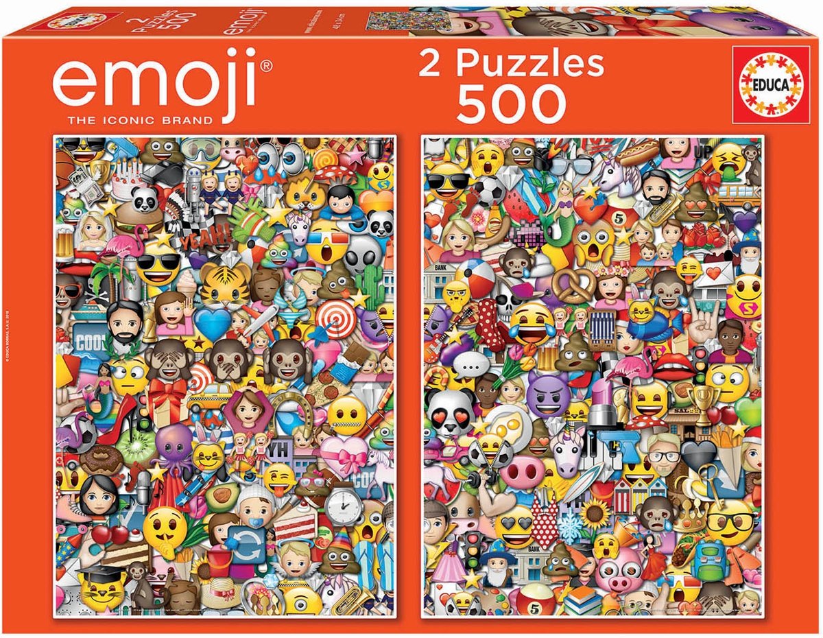 Пъзел Educa от 2 x 500 части - Емоджи