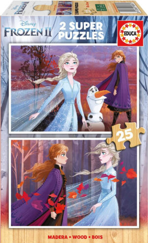 Пъзел Educa от 2 x 25 части - Сестринска любов, Замръзналото кралство 2