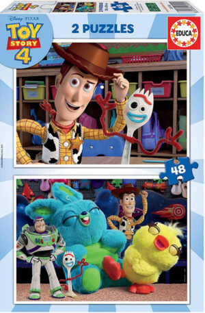 Пъзел Educa от 2 x 48 части - Играта на играчките