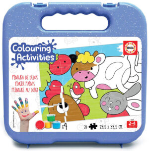 Пъзел за оцветяване Educa от 20 части - Животни, с боички