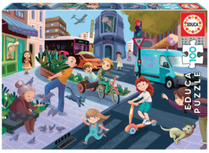 Пъзел Educa от 100 части - В града