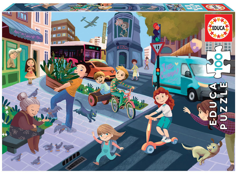 Пъзел Educa от 100 части - В града