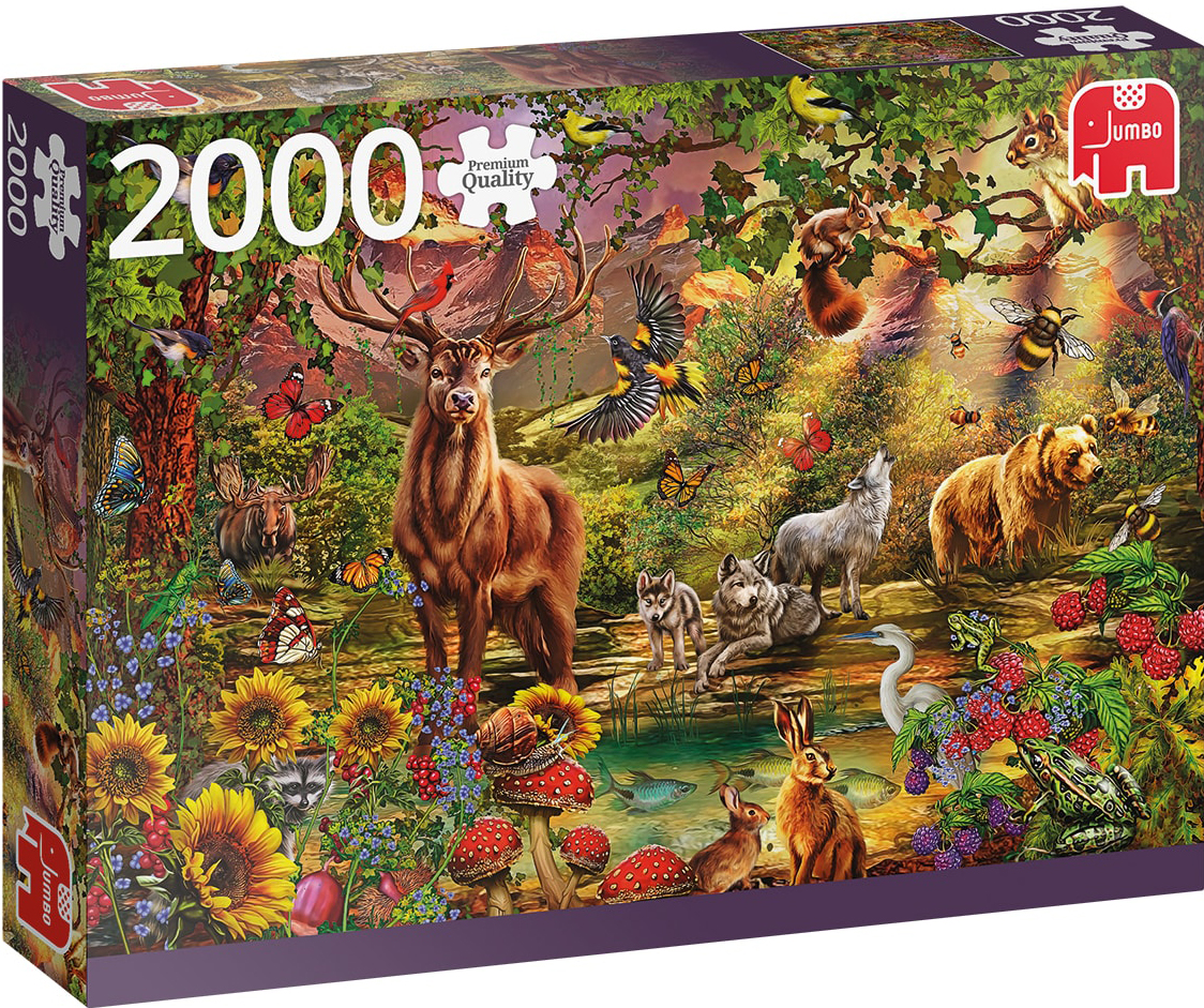 Пъзел Jumbo от 2000 части - Магическа гора на залез