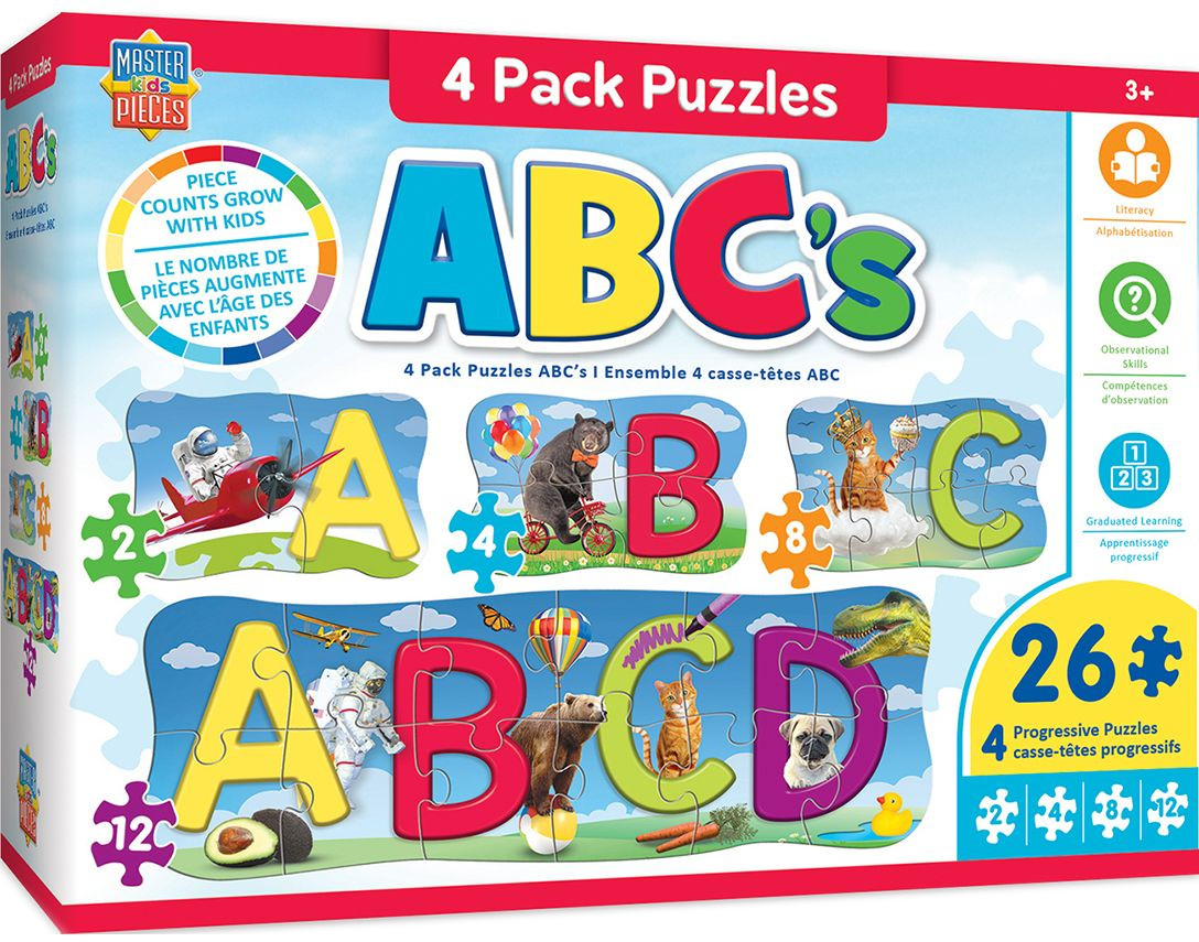 Пъзел Master Pieces 4 в 1 - Букви