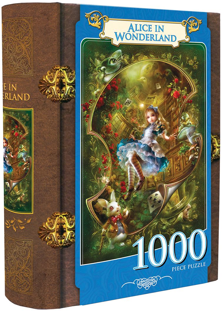 Пъзел в кутия-книга Master Pieces от 1000 части - Алиса в Страната на чудесата