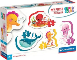 Бебешки пъзел Clementoni 4 в 1 - Морски животни