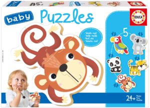 Бебешки пъзел Educa 5 в 1 - Дива природа