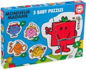 Бебешки пъзел Educa 5 в 1 - Mr. Men
