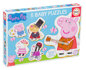 Бебешки пъзел Educa 5 в 1 - Прасенцето Пепа и приятели, вид 2