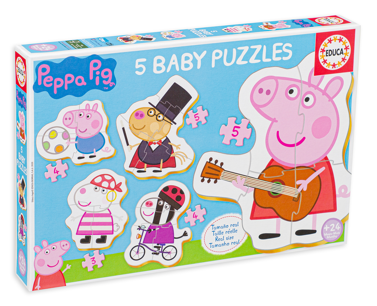 Бебешки пъзел Educa 5 в 1 - Прасенцето Пепа и приятели, вид 2