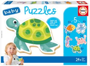 Бебешки пъзел Educa 5 в 1 - Водни животни