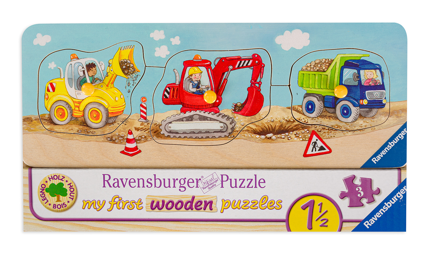 Бебешки пъзел Ravensburger от 3 части - Превозни средства