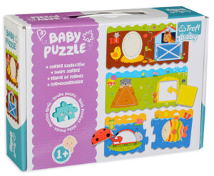 Бебешки пъзел Trefl 3 в 1 - Животинки и фугурки