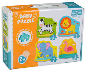 Бебешки пъзел Trefl 4 в 1 - Сафари животни