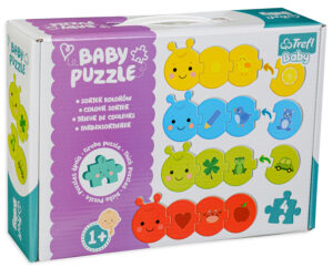 Бебешки пъзел Trefl 4 в 1 - Сладки гъсенички