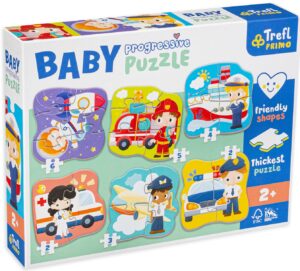 Бебешки пъзел Trefl 6 в 1 - Професии и превозни средства