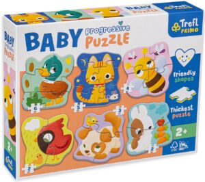 Бебешки пъзел Trefl 6 в 1 - Животни