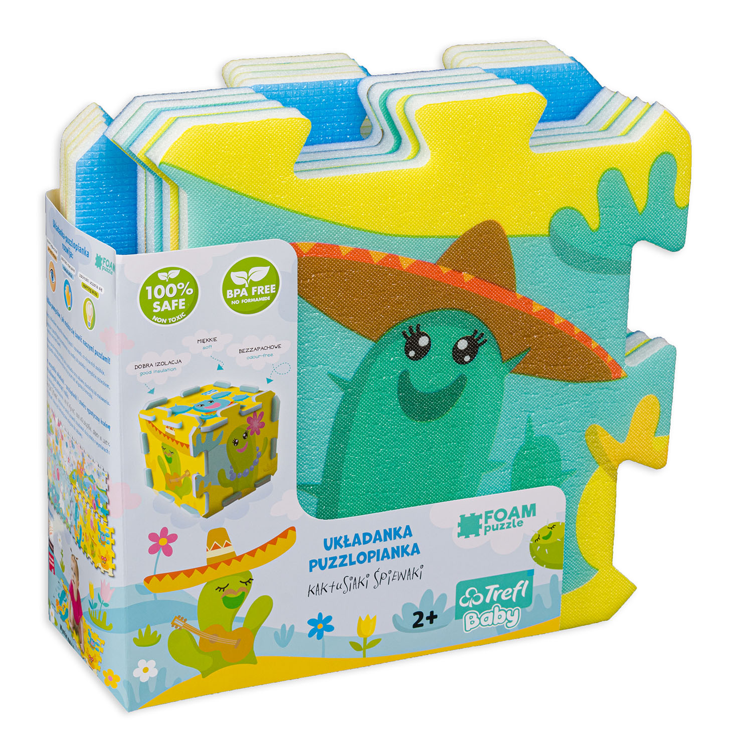 Бебешки пъзел за под Trefl от 8 части - Кактус