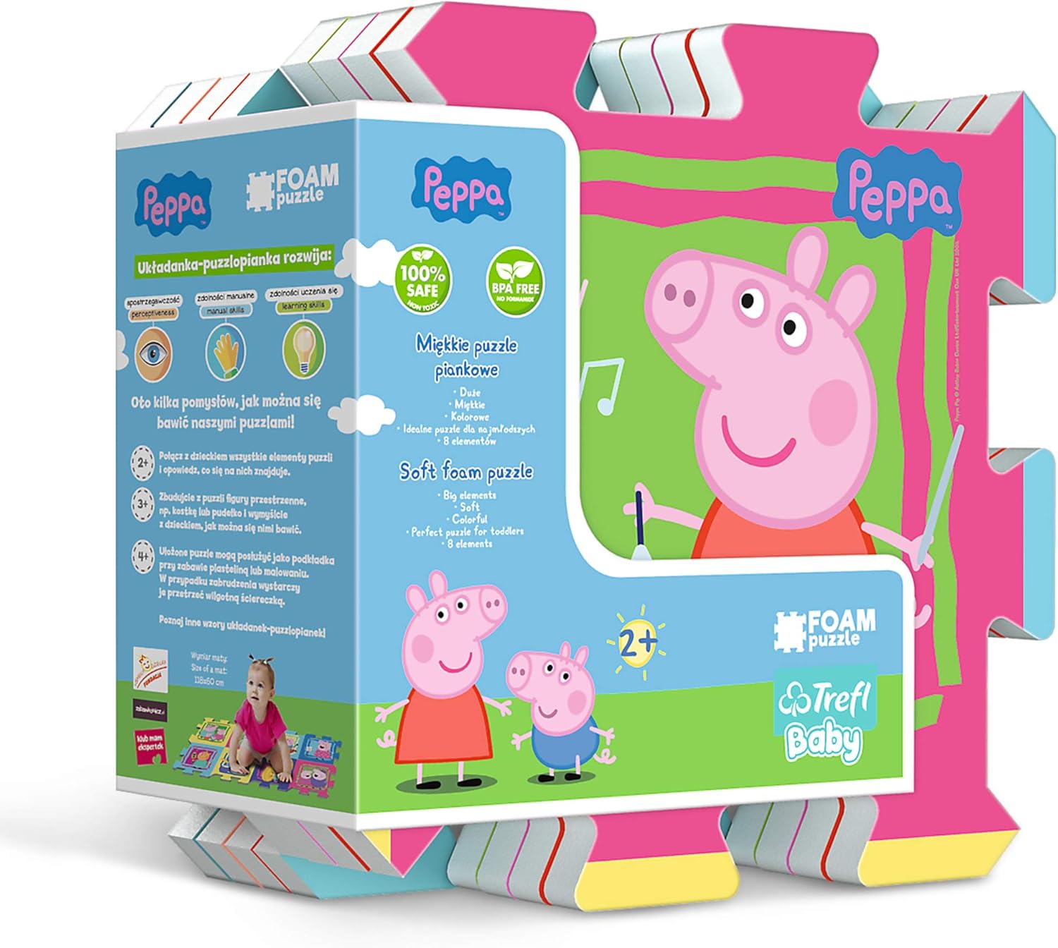 Бебешки пъзел за под Trefl от 8 части - Прасенцето Пепа