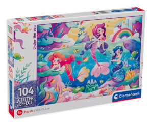 Блестящ пъзел Clementoni от 104 части - Русалки, Морско дъно