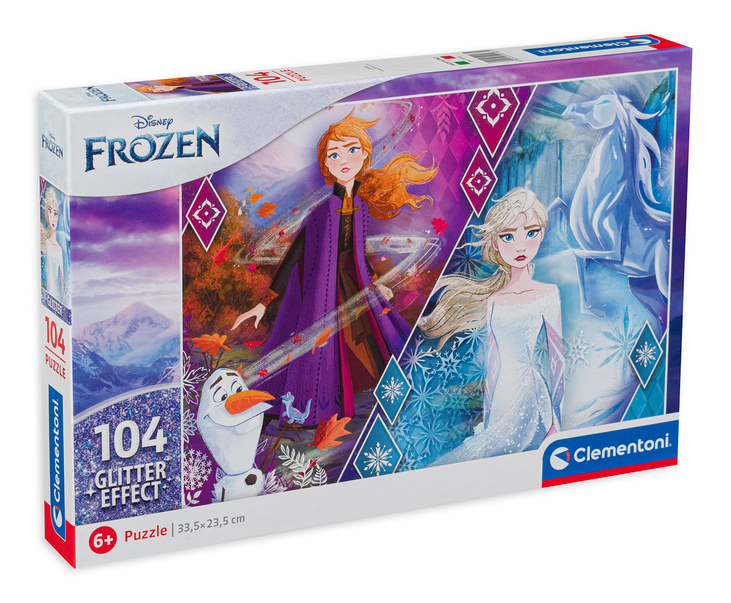 Блестящ пъзел Clementoni от 104 части - Замръзналото кралство 2, Елза и Анна