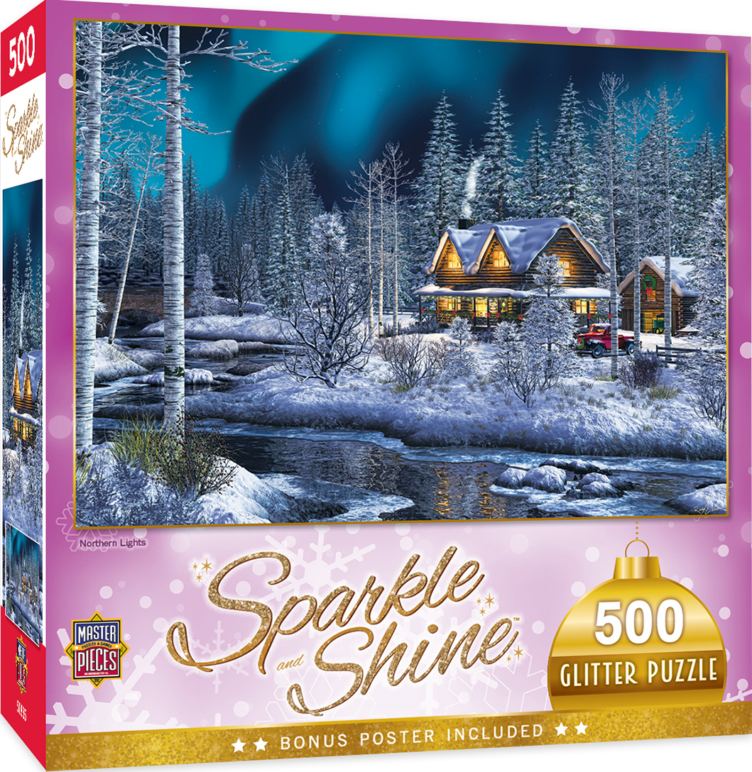 Блестящ пъзел Master Pieces от 500 части - Зимно Северно сияние