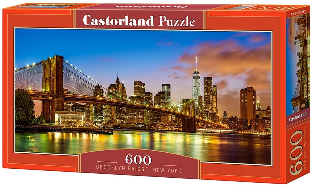 Панорамен пъзел Castorland от 600 части - Бруклинският мост, Ню Йорк