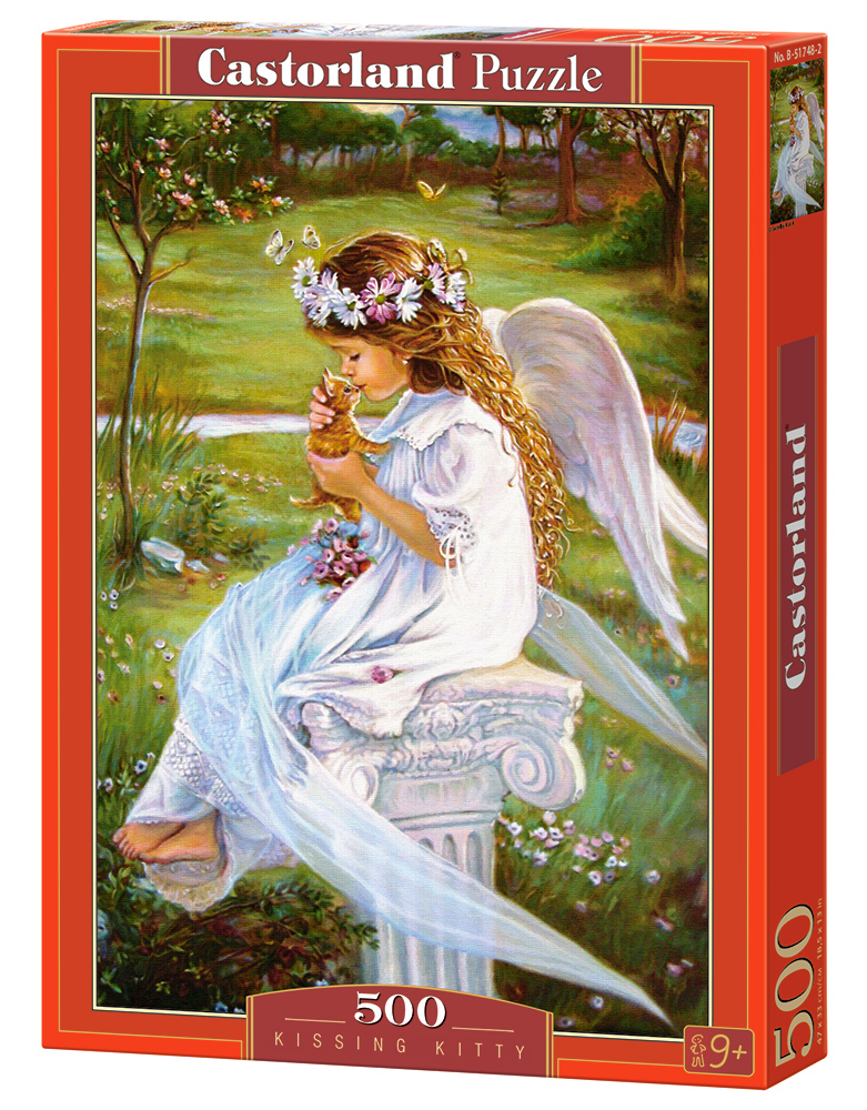 Пъзел Castorland от 500 части - Момиче с коте