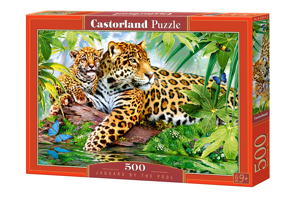 Пъзел Castorland от 500 части - Ягуари до езерото
