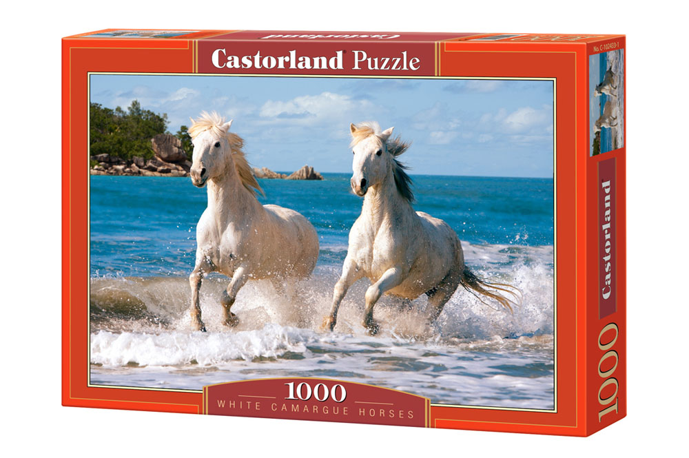 Пъзел Castorland от 1000 части - Бели коне