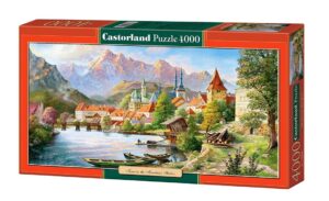 Панорамен пъзел Castorland от 4000 части - Град в подножието на планината