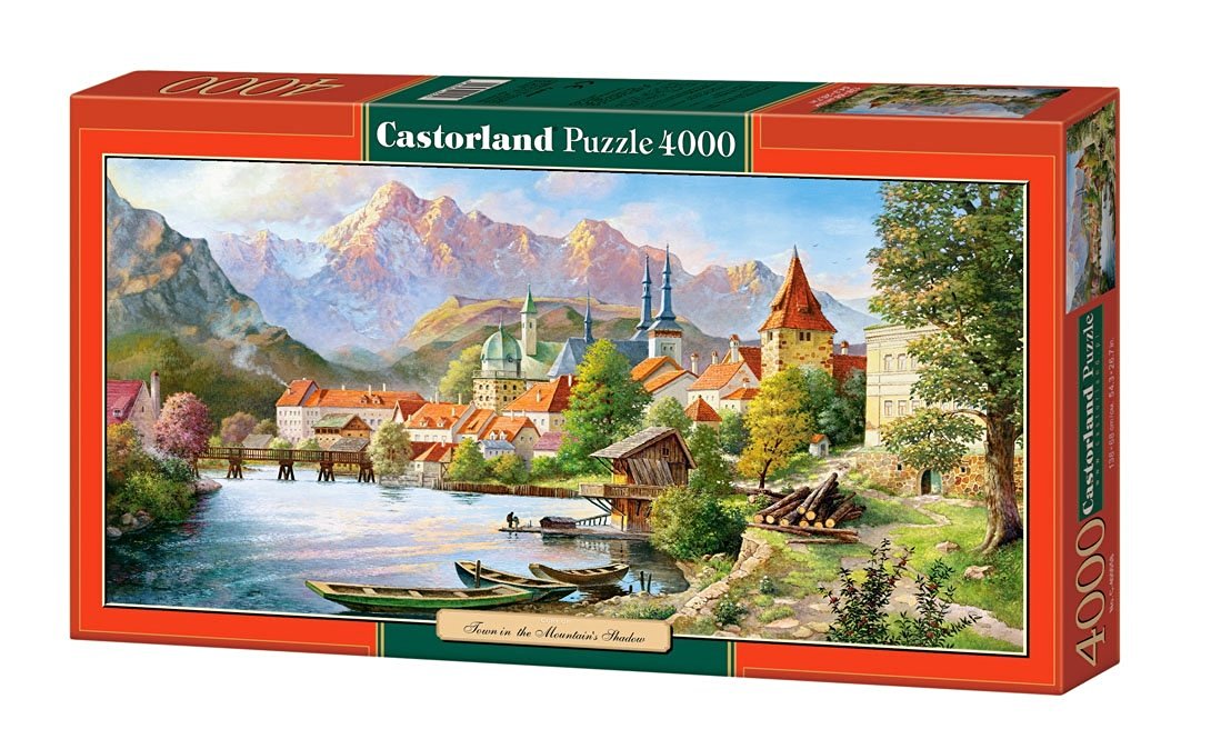 Панорамен пъзел Castorland от 4000 части - Град в подножието на планината