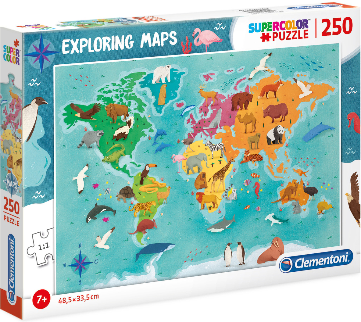 Пъзел Clementoni от 250 части - Животните по света