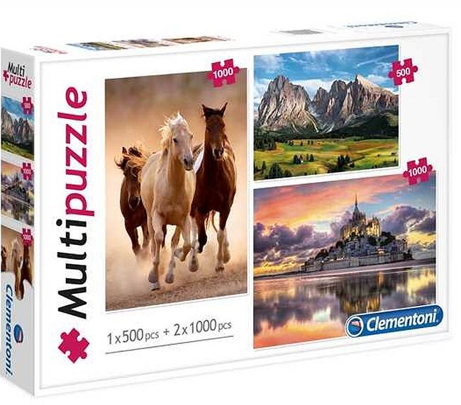 Пъзел Clementoni от 500 и 2 x 1000 части - Микс